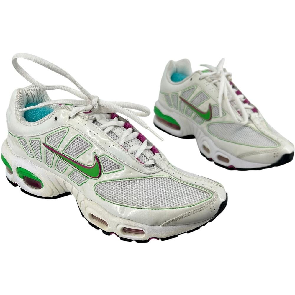 Vintage y2k Womens White Green Purple Nike Air Max Chunky Sneakers 8M 318471-131